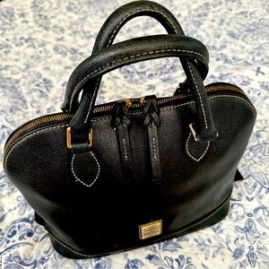 Dooney and Bourke Zip Zip Black Saffiano Leather with Gold Hardware